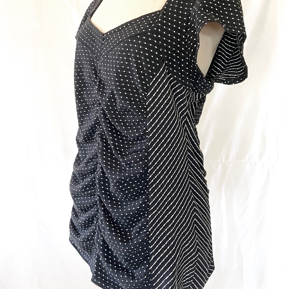 Anthropologie Postage Stam Scrunched Polka Dot Top Size Large